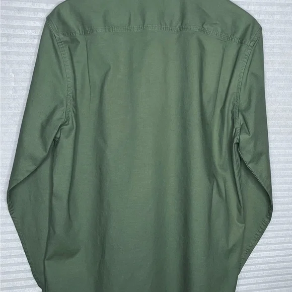 LL Bean BeanFlex® Twill Shirt, Traditional Untucked Fit, Long-Sleeve S REG Green - Picture 8 of 12